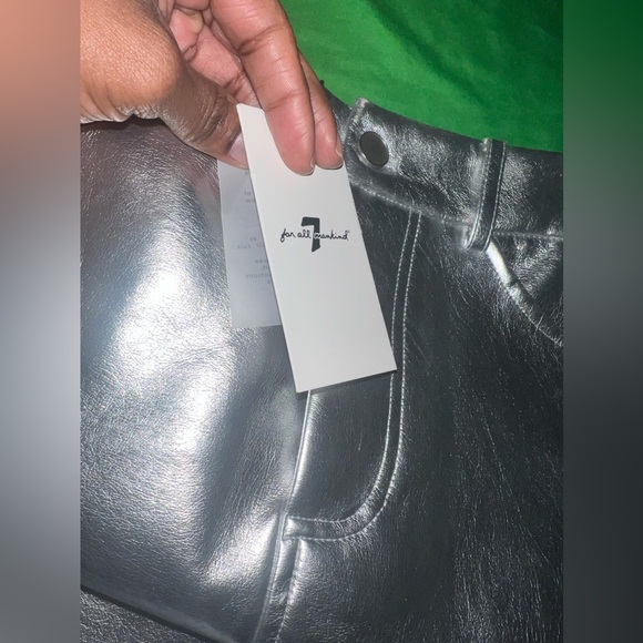 NWT 7 For All Mankind Silver Metallic Pencil Skirt size XS - Picture 8 of 9